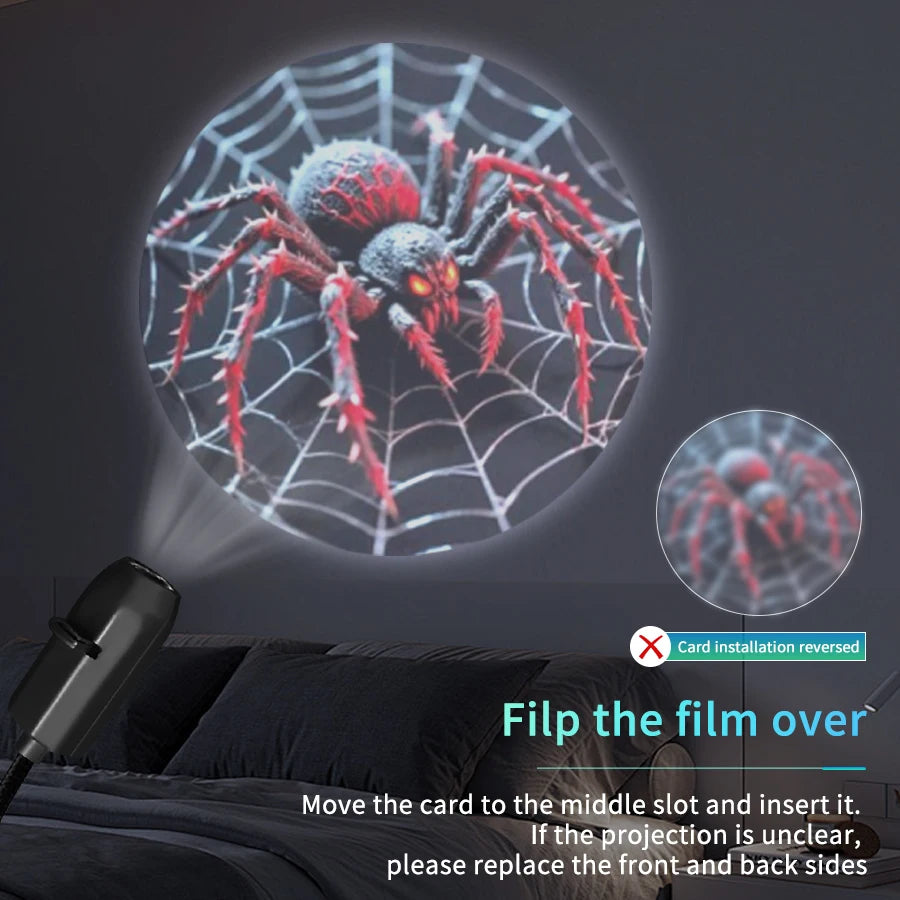 Instruction card about correct film orientation for clear images.
