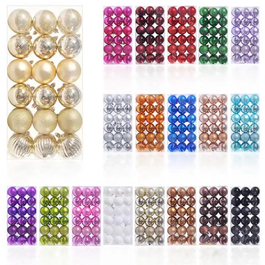 Full grid showing all shatterproof Christmas ball colorways and finishes