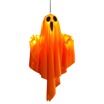 Single orange light-up ghost on a white background.